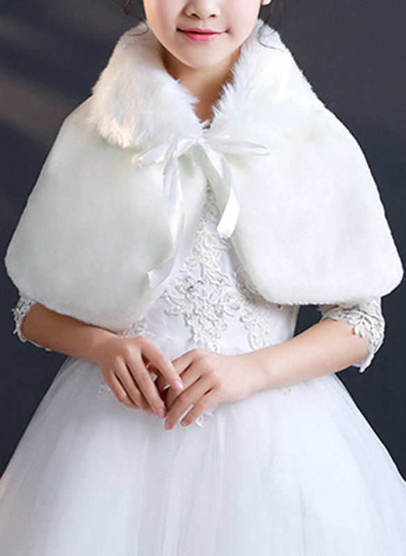 Faux Fur With Bow Wraps