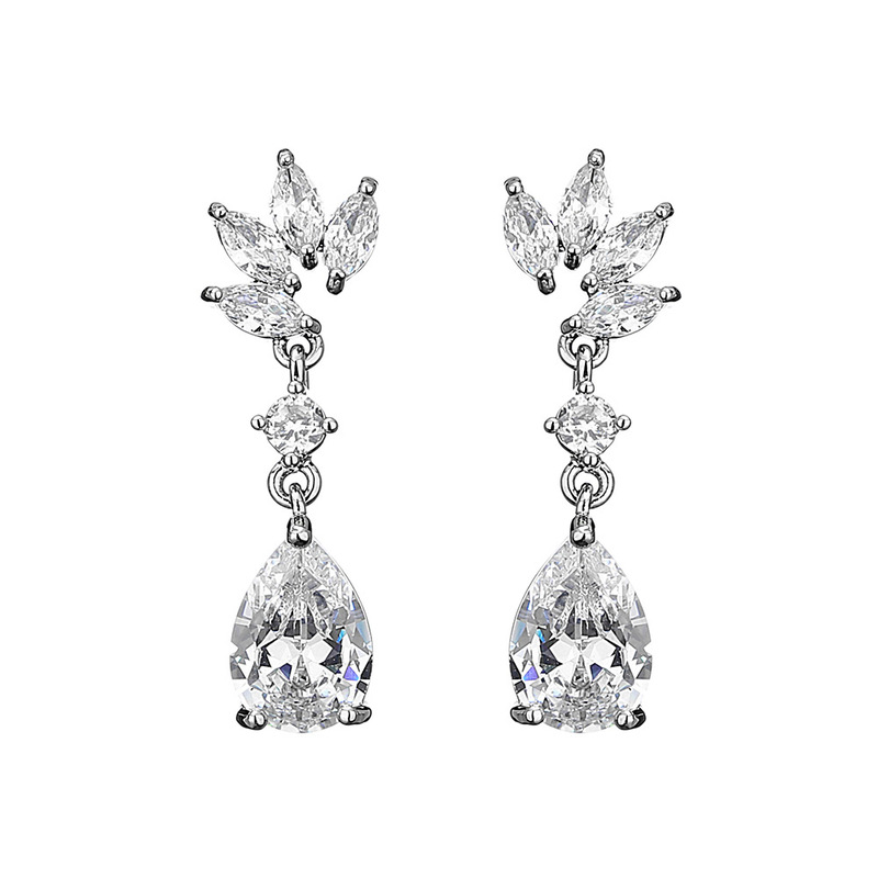 Ladies' Beautiful Alloy With Irregular Cubic Zirconia Earrings